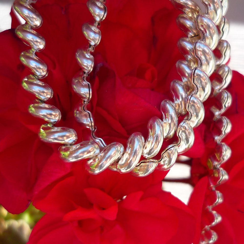 Classic San Marco Necklace, 925 Sterling Silver, 18" long, 7mm  - Elbow Macaroni